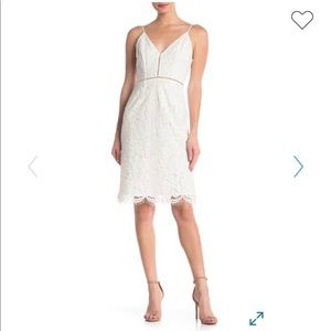 NWT ASTR The Label White V-Neck Lace Dress